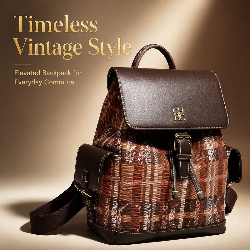 Luxury Bags For Women - CHHC Moda Renk Bloklu Sırt Çantası