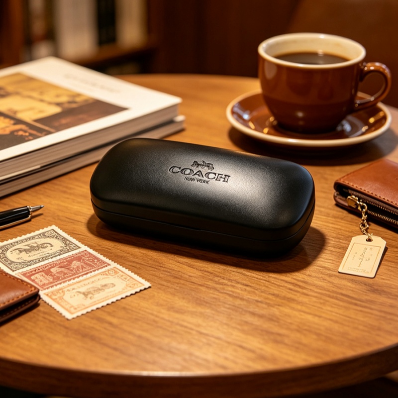 Luxury Bags Coach - COACH Siyah Sert Gözlük Kılıfı Darbeye