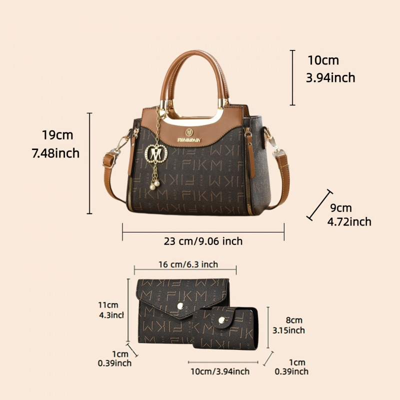 3 parçalı hafif lüks baskılı h - Luxury Bags For Women incelemesi ve fiyatı