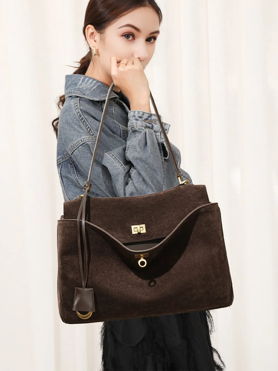 Sonbahar Kış kadın Süet hakiki - Luxury Bags Vendor incelemesi ve fiyatı