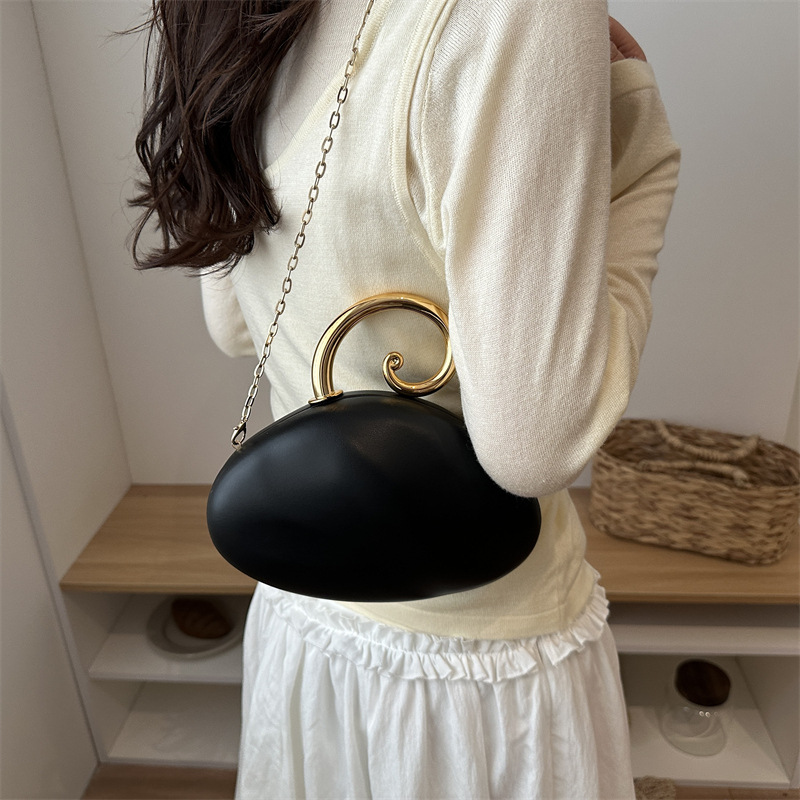 Lüks Kavisli Çakıl Taşı Şeklin - Mini Bag Evening Clutch incelemesi ve fiyatı